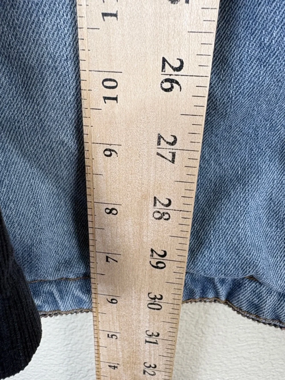 Free People Denim Seamed And Structured Jacket Size XL Military 90s - Picture 14 of 16